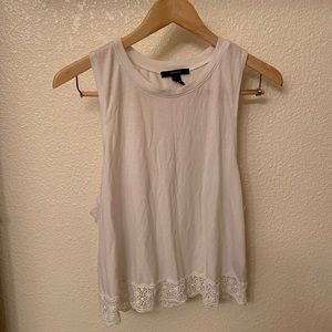 Crochet trimmed muscle tee